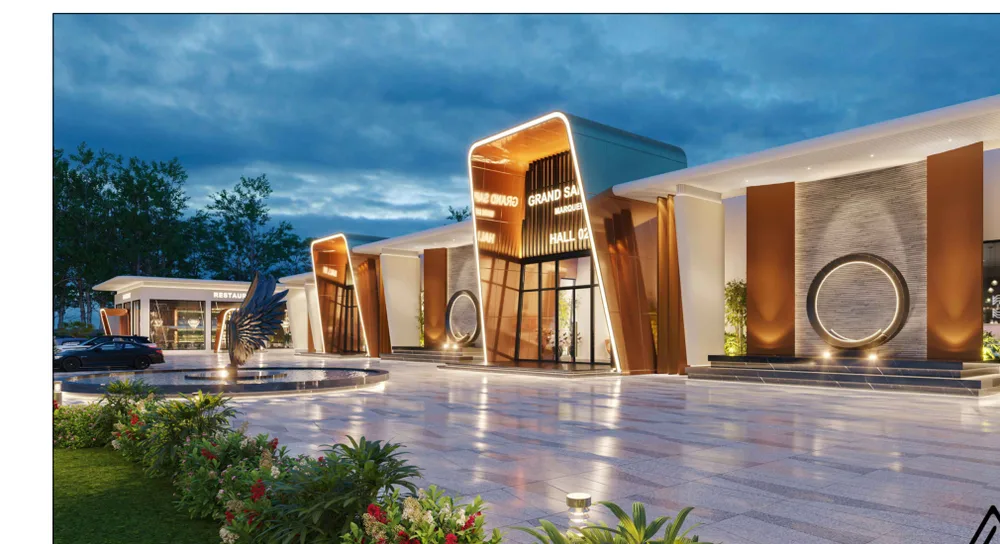 Grand entrance and show kitchen